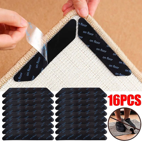 8/16pcs Non-slip Reusable Self-Adhesive Carpet Tape.