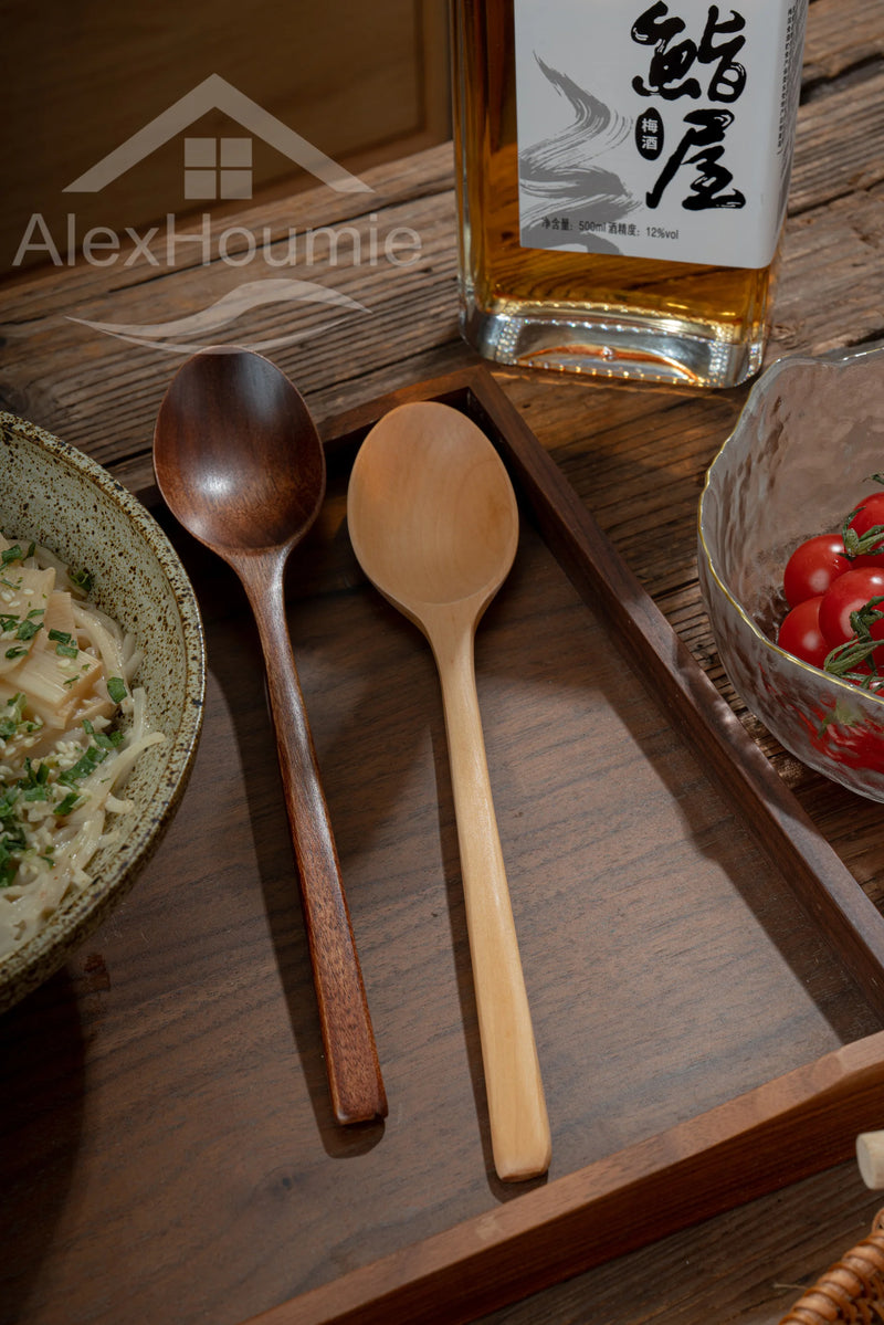 6 Piece  9 Inch Bamboo Mixing Spoons