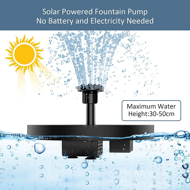 Mini Solar Powered Floating Water Fountain.