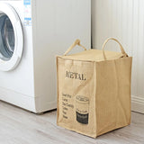 Folding Jute Organizer Storage Basket With Lids
