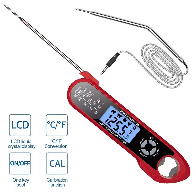 Digital Meat Thermometer With LCD Screen And Alarm Function