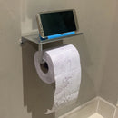 Aluminum Wall Mount Toilet Paper Holder With Phone Shelf Accessories