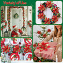 Christmas Artificial Silk Flowers with Clips for Xmas Tree Hanging Ornaments.