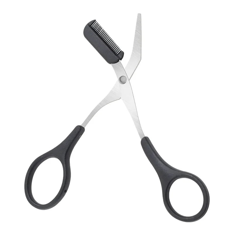 Stainless Steel Eyebrow Scissors with Comb