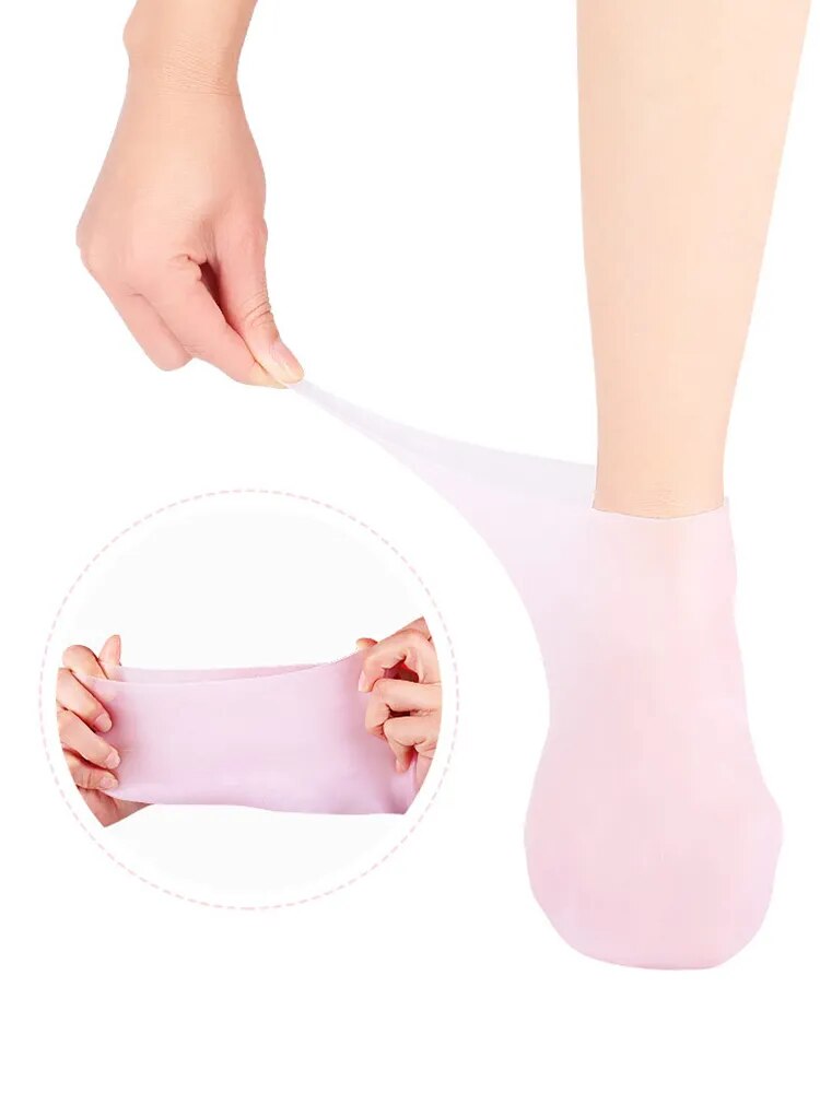 1Pair Silicone Moisturizing Skin Care Socks.