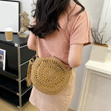 Women's Crossbody Straw Bag With Tassel