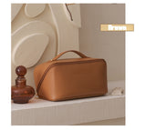 Travel Organizer Leather Bag With Storage Pouch.