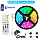 LED  Bluetooth Strip Lights 30M RGB 5050 SMD 5M RGB.  Flexible Ribbon 2835 RGB Tape Diode DC 12V APP Control+Adapter