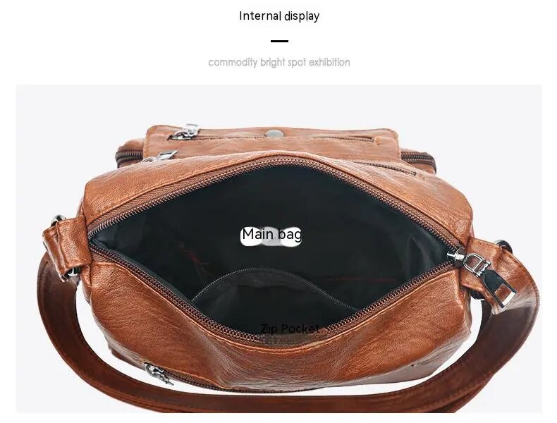 PU Soft Leather Shoulder Bag.