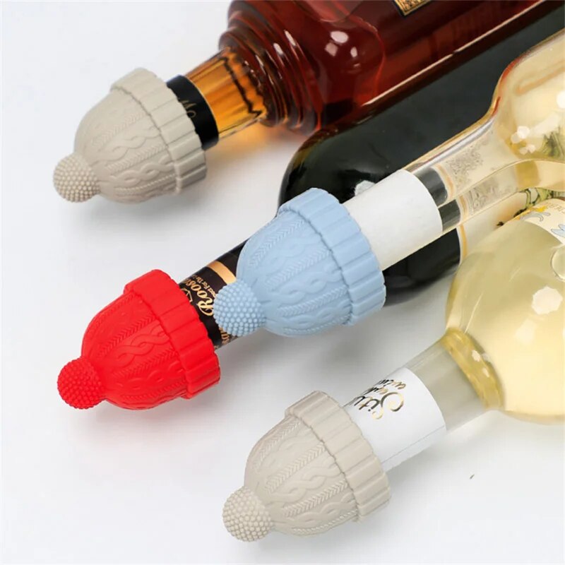 Silicone Winter/Christmas Hat Bottle Stopper Cap.