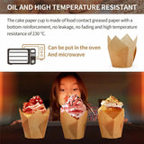 100pcs Oilproof Tulip Muffin Cupcake Liners
