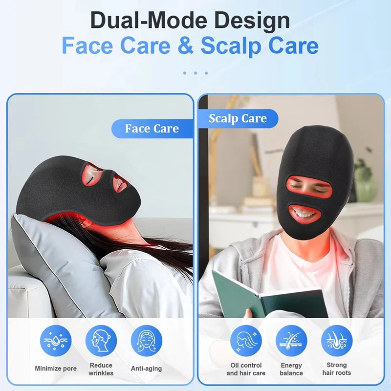 NEW 186 LED's Hat & Face Red Light Therapy For Hair Loss And Skin Rejuvenation