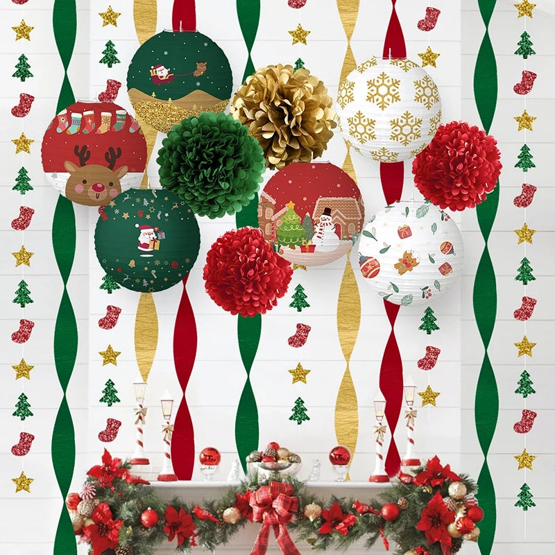 Christmas Decorative Hanging Paper Lanterns.