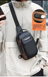 Men's Anti Theft USB Charging Crossbody Bag