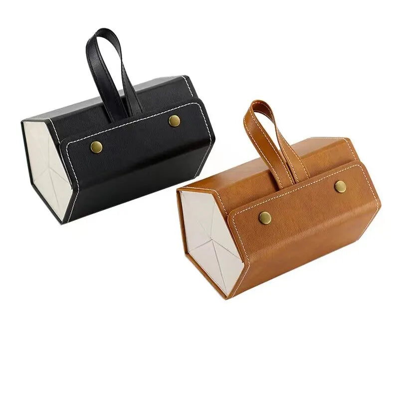 PU Leather Portable Storage Case For 5 Pairs of Glasses