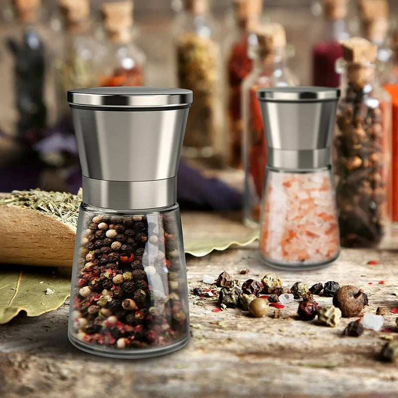 Adjustable Stainless Steel Glass Mill Salt Pepper Grinder