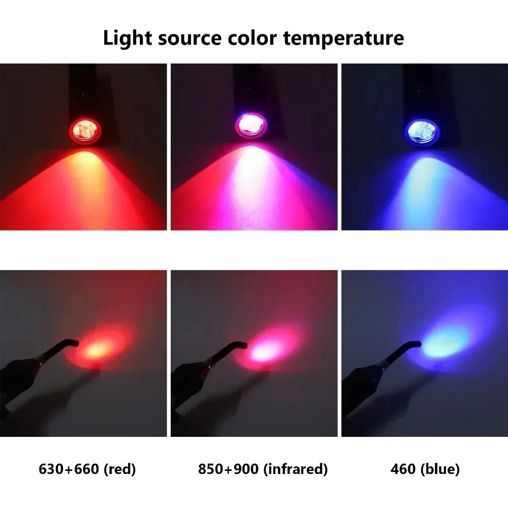 Red Blue LED Physiotherapy Light For treatment of Lip Nose Ears Body Muscle And Canker Sores