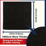 Durable Reusable Polyester Black Microfiber Kitchen Cleaning Cloths