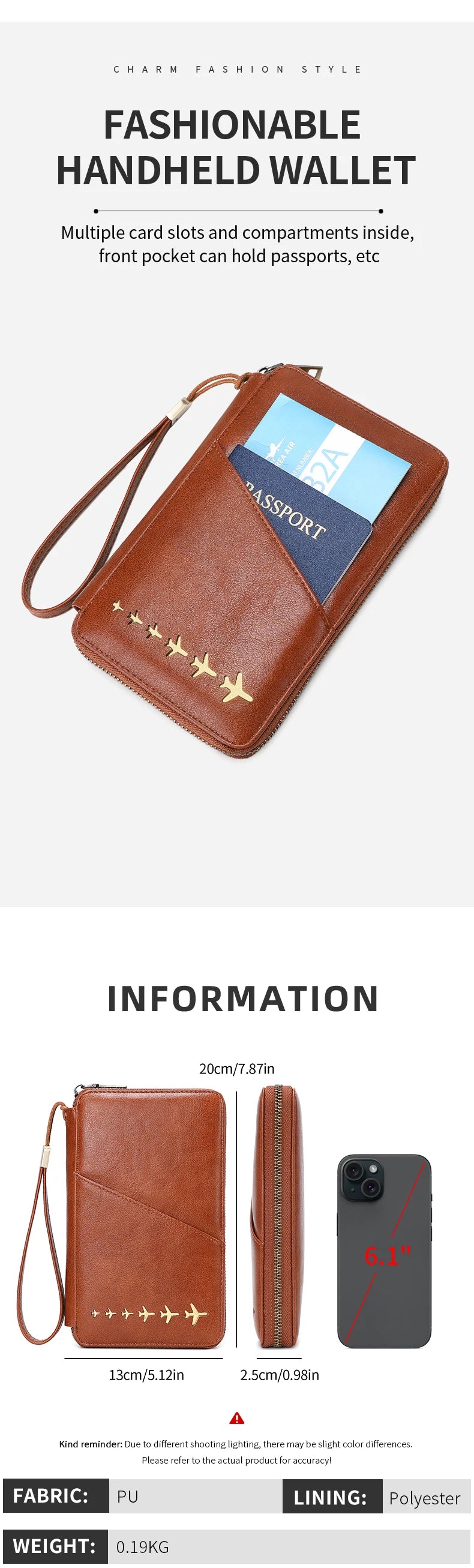 Women Or Men's RFID Multifunctional PU Leather Passport Wallet