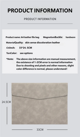 Waterproof A4 Leather File Document Folder