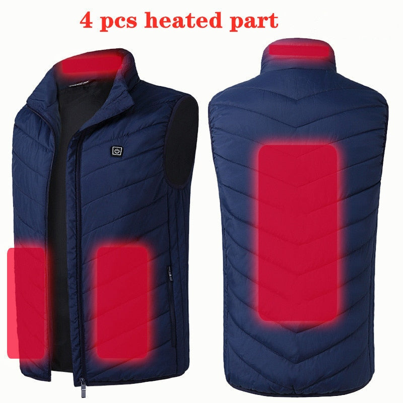 Men's and Women's USB Heated Thermal Vest. Sizes S to 6XL and Up to 17 Heating Zones.