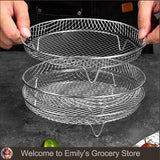 3-layer Stainless Steel Stackable Air Fryer Rack
