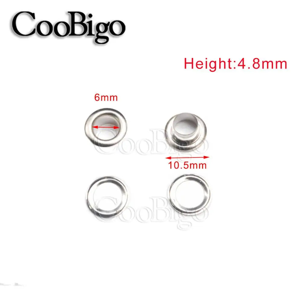 100/Set Metal Eyelet Grommet Rings Sizes 2mm 3mm 4mm 5mm 6mm 8mm 10mm 12mm 14mm 17mm