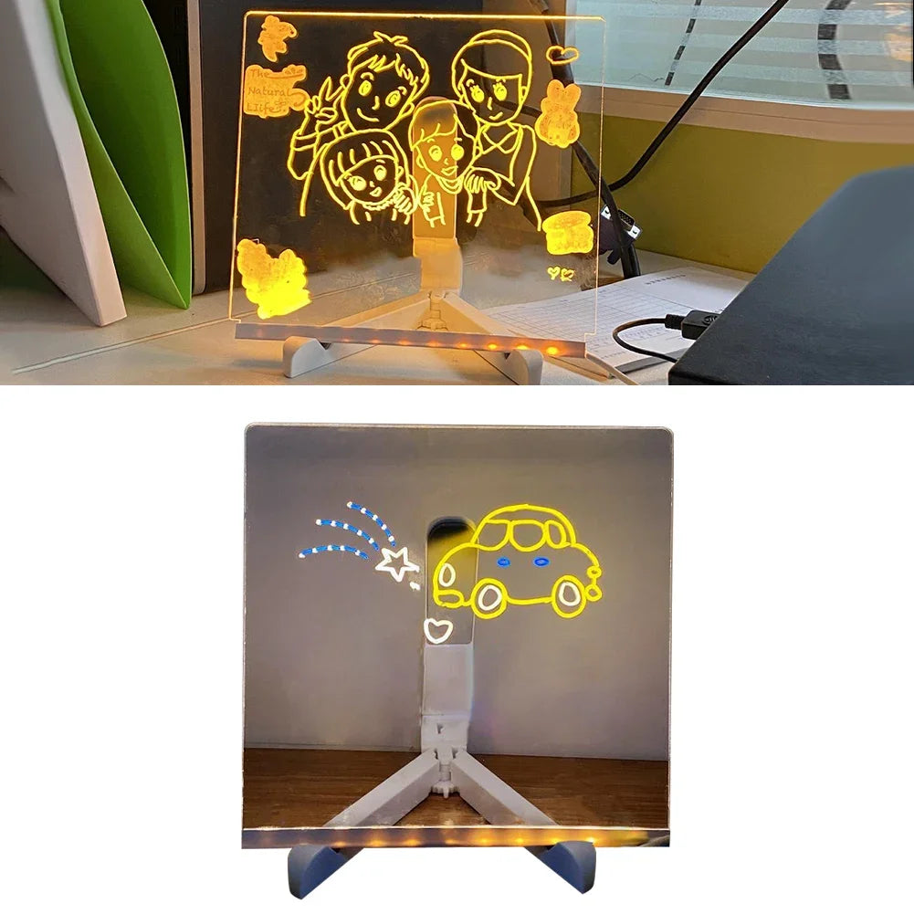 Acrylic Dry Erasable Lighted Board with Colors & Stand