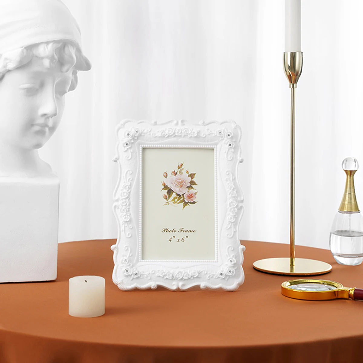 1PC White Rose Photo Frame
