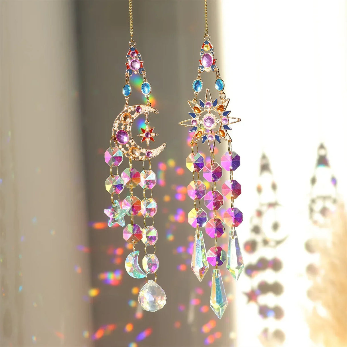 Window Or Garden Hanging Sun Catchers with Crystals And Rhinestones