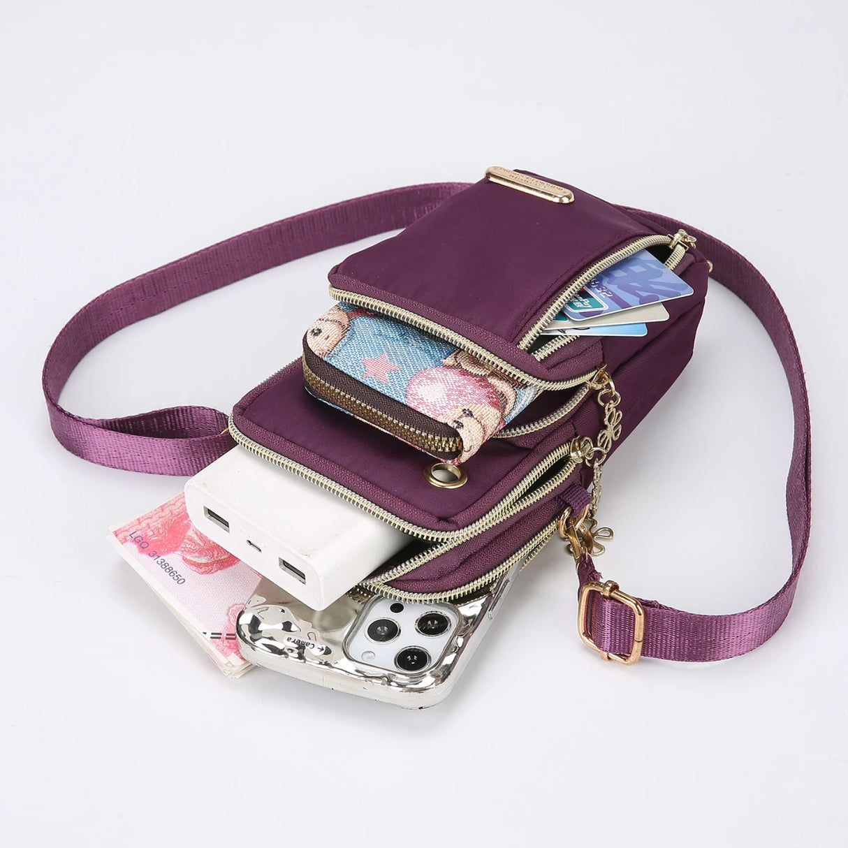 Women's Lightweight Nylon Crossbody Or Arm Bag