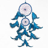 Hand-woven Dreamcatcher With Artificial Feathers And Crystals