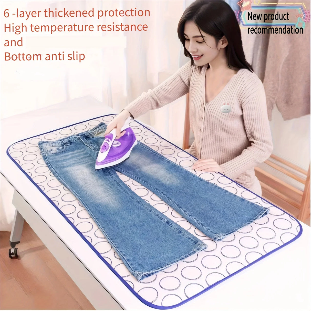 Foldable Waterproof High-Temperature Resistant Ironing Mat
