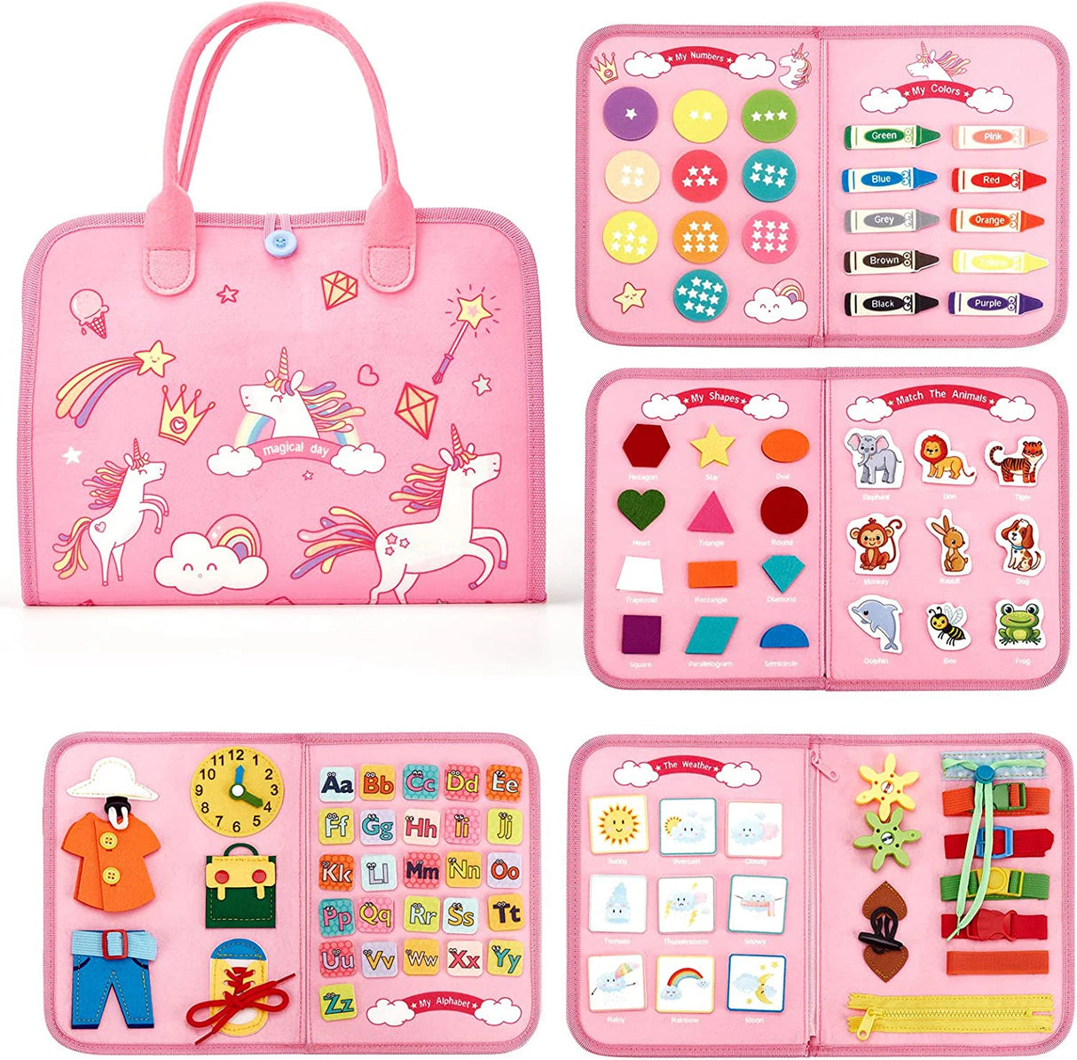 Montessori Toddler Busy Board For Educational Activity Motor Skills