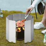 Foldable Aluminum Outdoor Cooking Wind Screen with Storage Bag for Camping