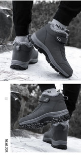 Unisex Lace-up Outdoor Warm Leather Hiking Boots.