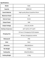 BL6A 5W Solar Panel Kit Built in 6000mAh 6V/12V Rechargeable Solar Charger With 3 In 1 USB Charge