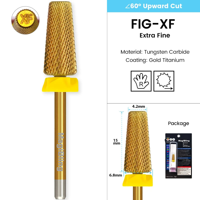 3/32" MagiBling Professional Manicure Nail Drill Bits for Hard Acrylic Gel