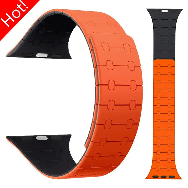 Silicone Magnetic Strap for Apple Watch Band Ultra 2 49mm 44mm 40mm 42mm 41mm 45mm Bracelet For Watch Series 9 8 7 6 SE 5 4 Correa