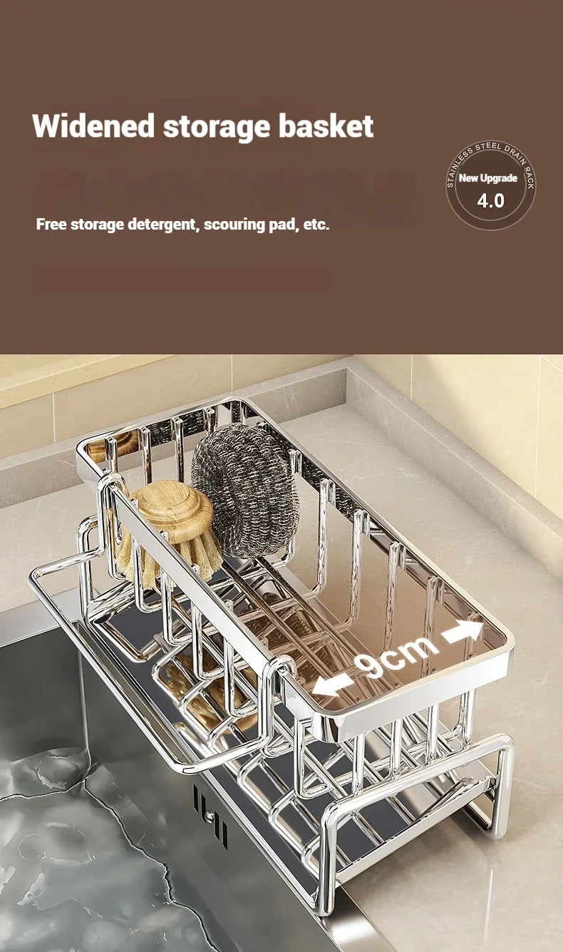 Plastic Multi-Functional Sink Organizer for Kitchen & Bathroom