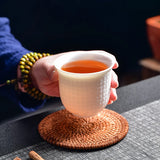 Chinese Three-dimensional White Porcelain Tea Cup