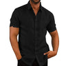 Men's Casual Short Sleeved Cotton Linen Shirts
