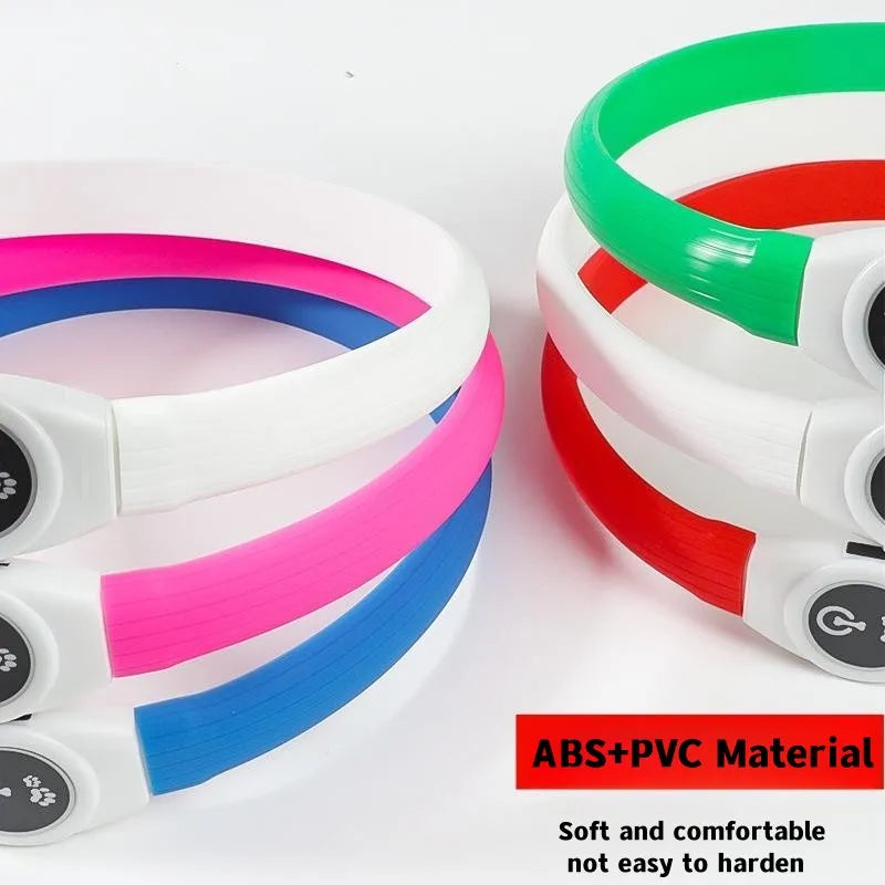 Led/USB Luminous PVC Waterproof Collar For Large Medium Or Small Pets