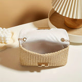 Women's Handwoven Crossbody Shoulder Bag With Lock Closure