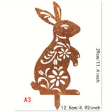 Outdoor Rustic Metal Garden Rabbit
