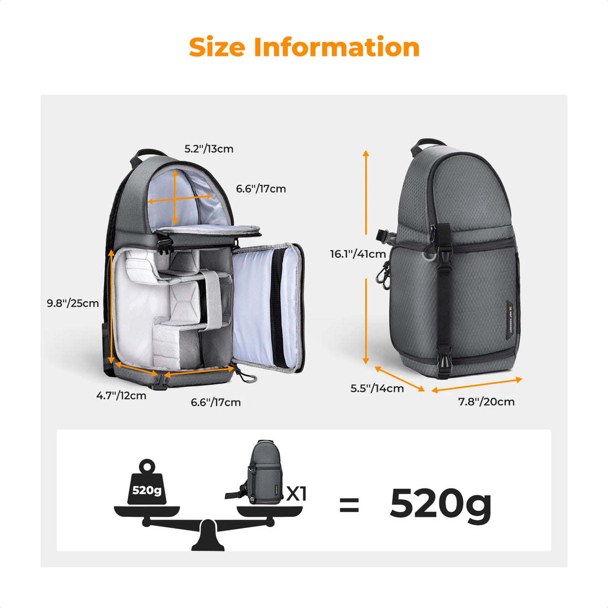 K&F Concept Waterproof 10L DSLR/SLR Sling Camera Backpack