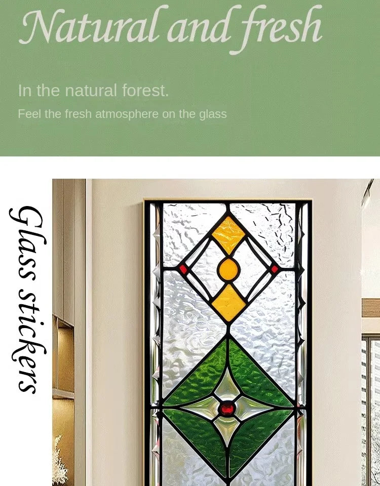 Electrostatic Vintage Stained Glass Window Sticker