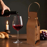 PU Leather Double Layer Reusable Wine Bag
