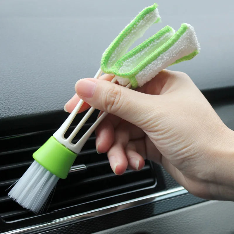 Auto Detailing Interior Double Head Brushes For Air Vent, Grill Duster Cleaning Tools