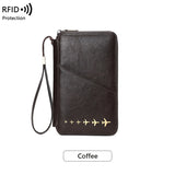 Women Or Men's RFID Multifunctional PU Leather Passport Wallet